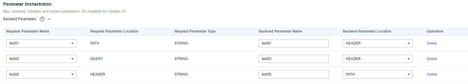 **Figure 1** Configuring backend parameters