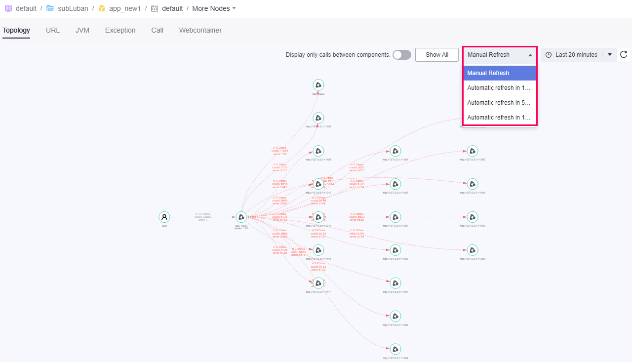 **Figure 5** Selecting a refresh mode