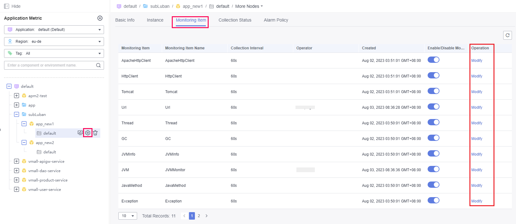 **Figure 1** Configuring a monitoring item