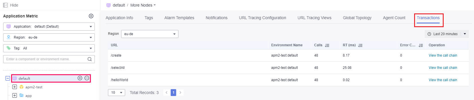 **Figure 6** Viewing transactions