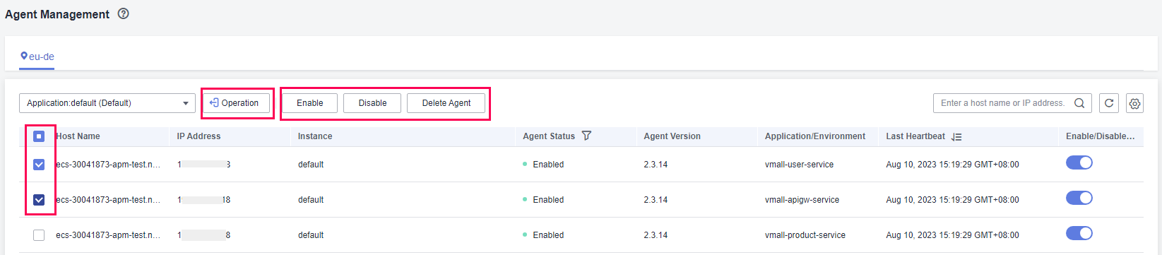 **Figure 3** Operating Agents in batches