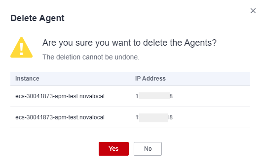 **Figure 4** Deleting Agents