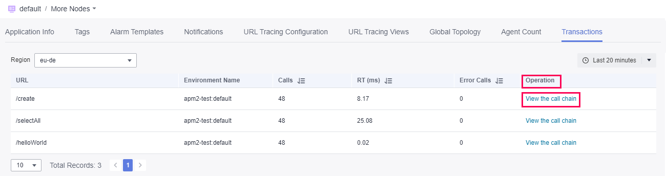 **Figure 7** Viewing the call chain