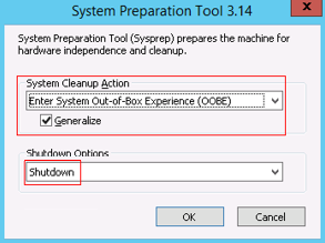 **Figure 3** System Preparation Tool settings