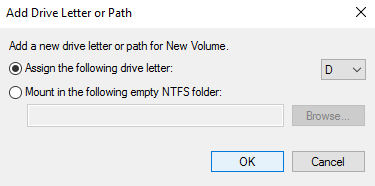 **Figure 18** Add Drive Letter or Path