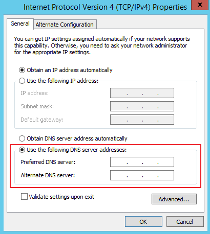 **Figure 4** Configuring the DNS server
