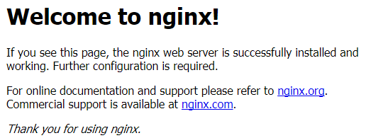 **Figure 1** Accessed the Nginx web page