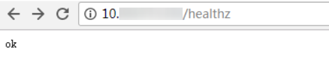 **Figure 1** Accessing the /healthz interface of defaultbackend