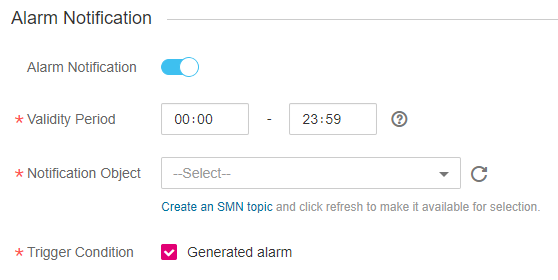 **Figure 2** Create Alarm Rule