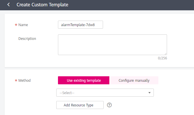 **Figure 1** Create Custom Template