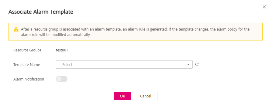 **Figure 1** Associate Alarm Template