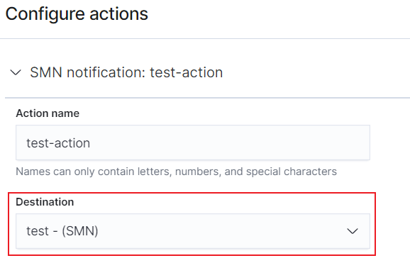 **Figure 3** Setting the destination of a trigger action