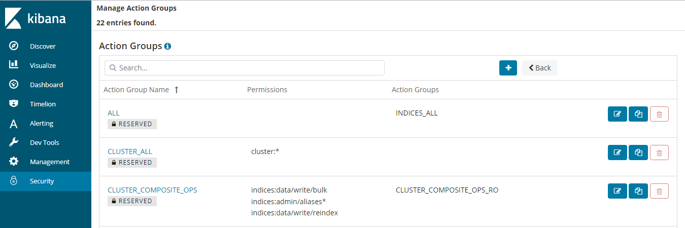 **Figure 4** Configuring action groups