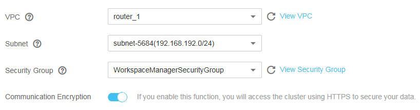 **Figure 2** Configuring network specifications