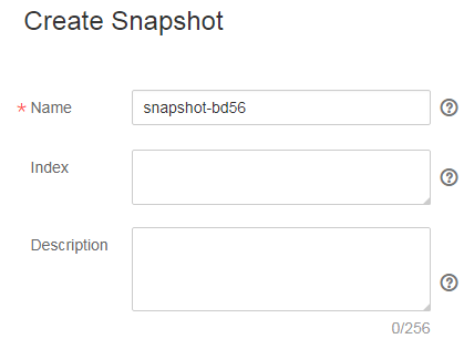 **Figure 2** Create snapshot