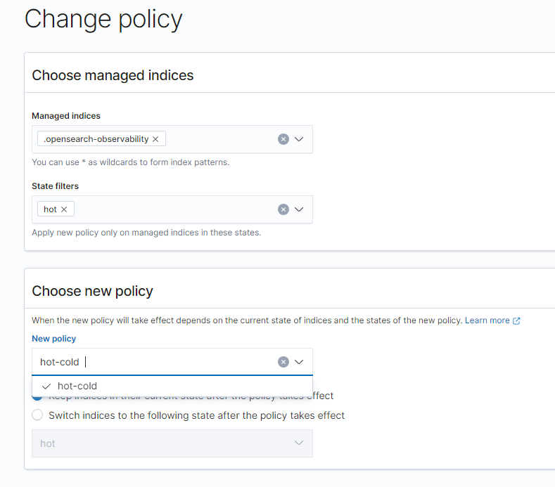 **Figure 1** Changing an index policy