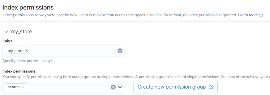 **Figure 8** Setting index permissions