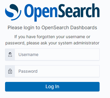 **Figure 1** Logging in to OpenSearch