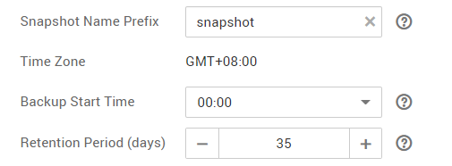 **Figure 3** Setting parameters for automatic snapshot creation