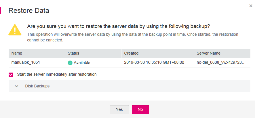 **Figure 1** Restoring a server