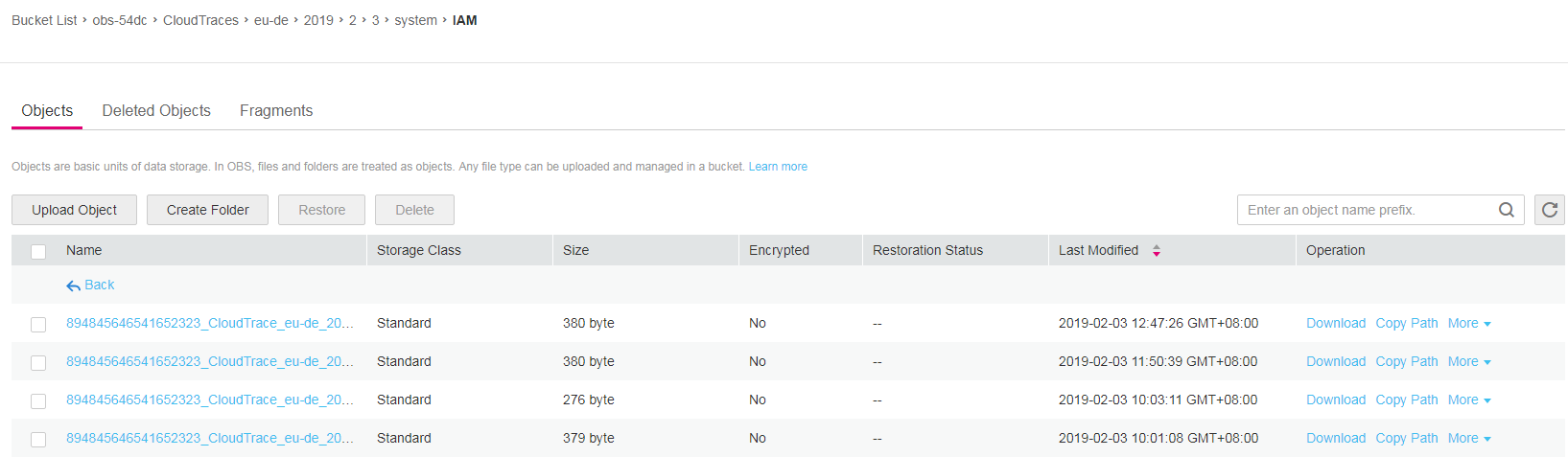 **Figure 2** Viewing trace file content