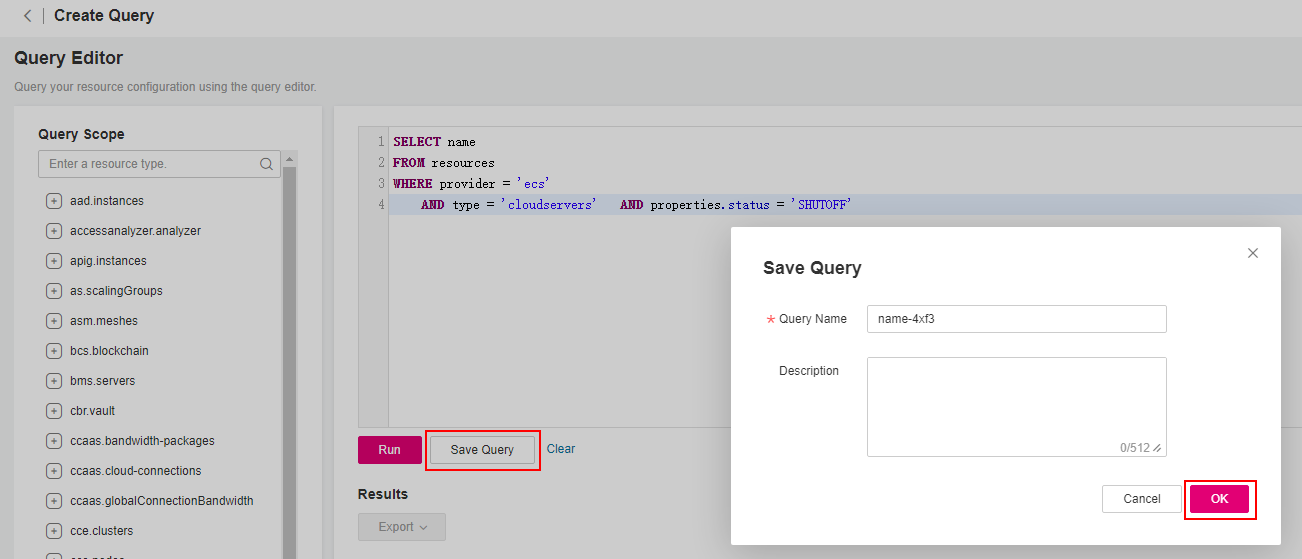 **Figure 2** Saving a query