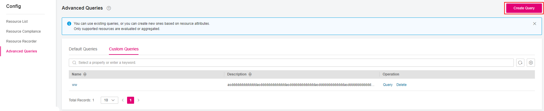 **Figure 1** Create Query