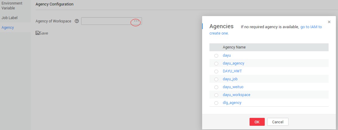 **Figure 4** Configuring a workspace-level agency