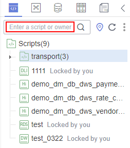 **Figure 3** Filtering scripts by owner