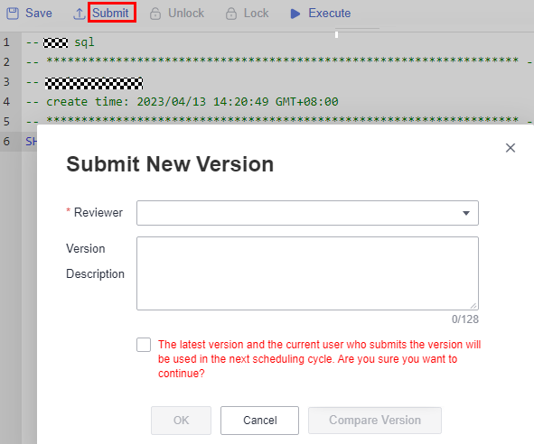 **Figure 1** Submitting a version