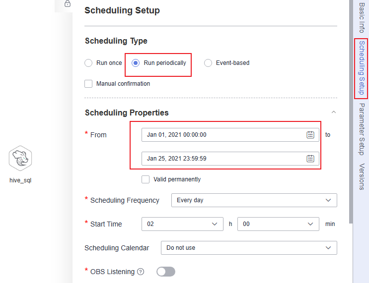**Figure 4** Configuring the scheduling mode