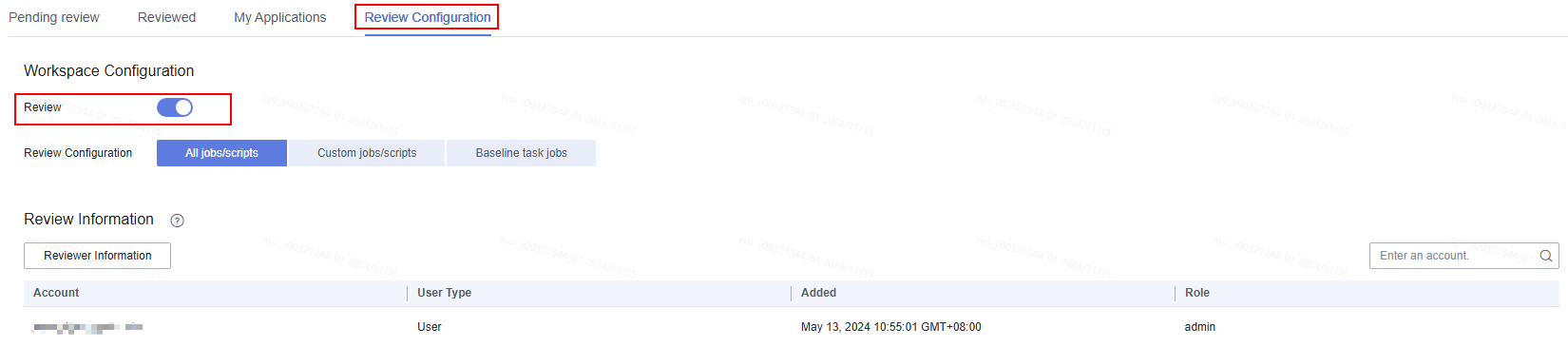 **Figure 1** Review Settings tab