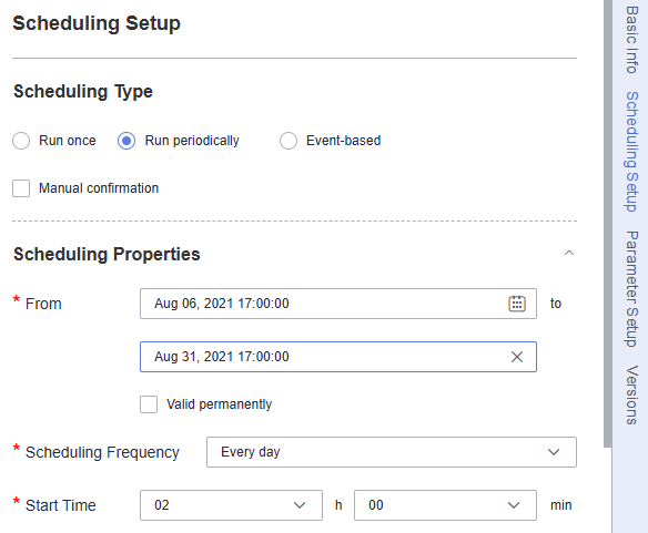 **Figure 3** Configuring the scheduling policy