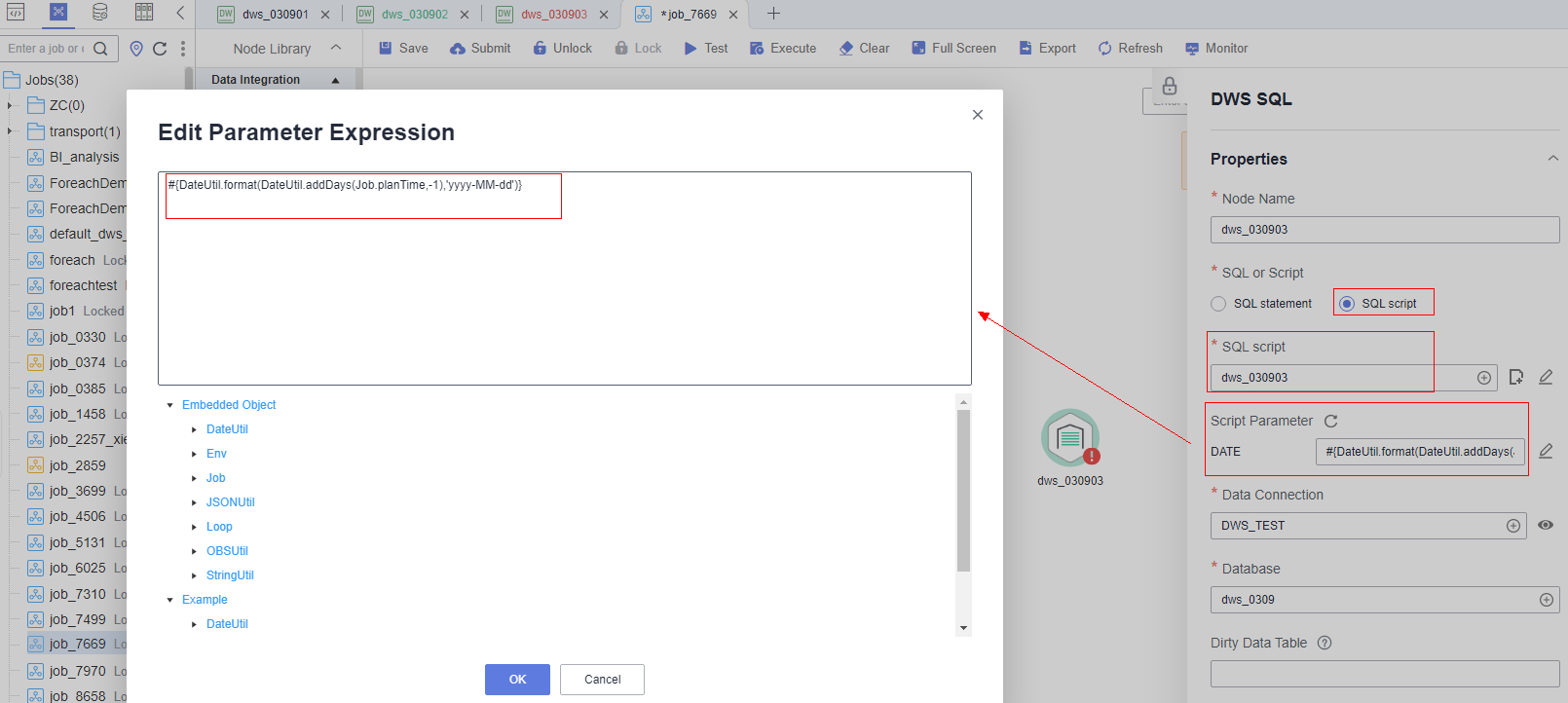 **Figure 2** Node parameters