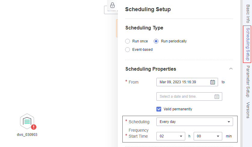 **Figure 3** Configuring the scheduling period