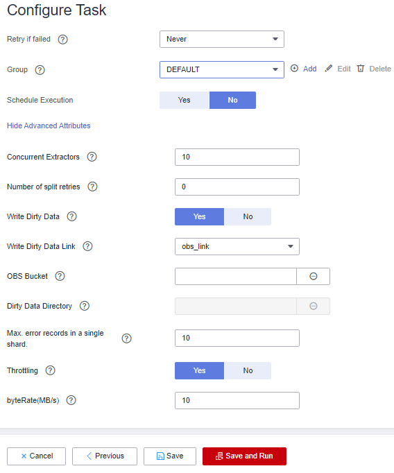 **Figure 4** Task parameters