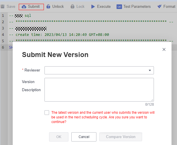 **Figure 1** Submitting a version