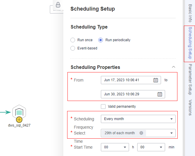 **Figure 1** Setting Scheduling Frequency to Every month