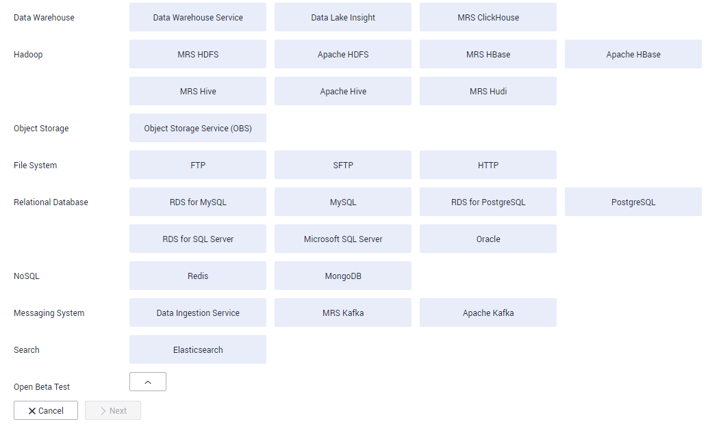 **Figure 1** Selecting a connector type