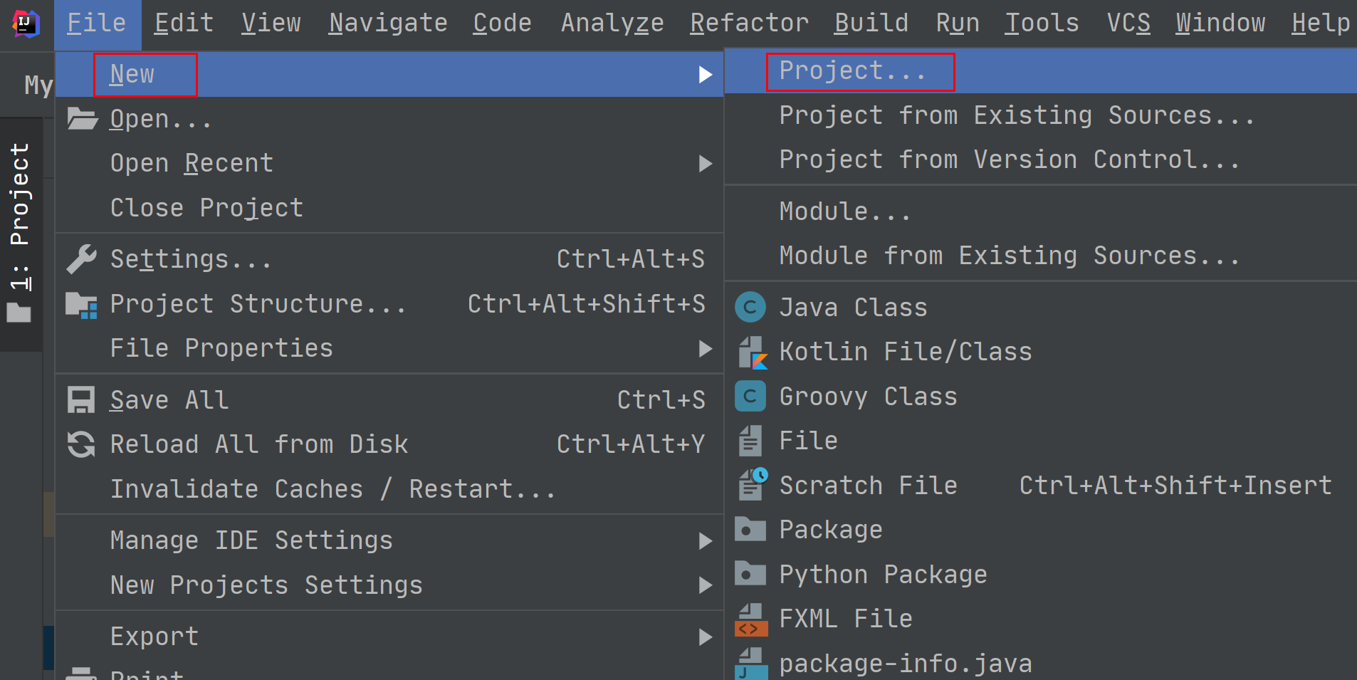 **Figure 2** Creating a project