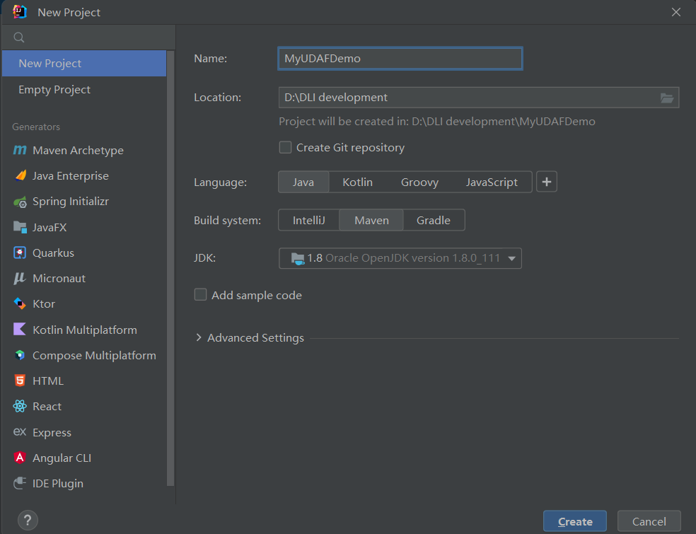 **Figure 4** Setting project information