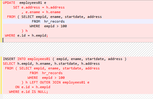 **Figure 14** Output - MERGE