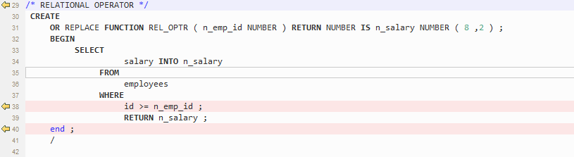 **Figure 12** Output - Relational operator