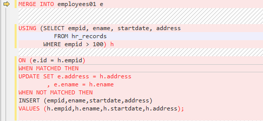 **Figure 13** Input - MERGE