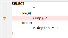 **Figure 5** Input - Table name inside brackets