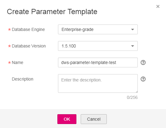**Figure 1** Creating a parameter template