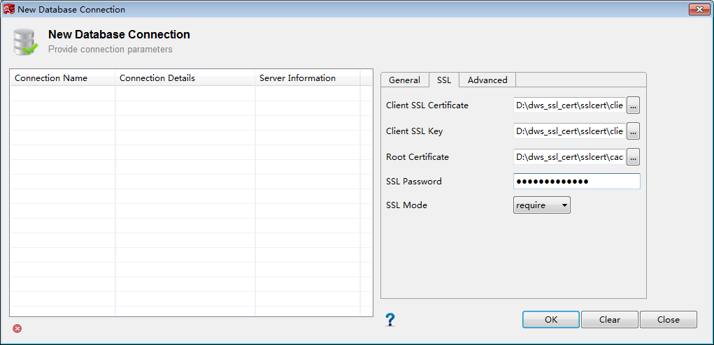 **Figure 4** Configuring SSL parameters