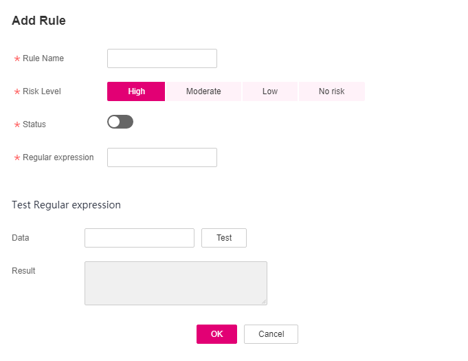 **Figure 1** Adding an SQL injection rule