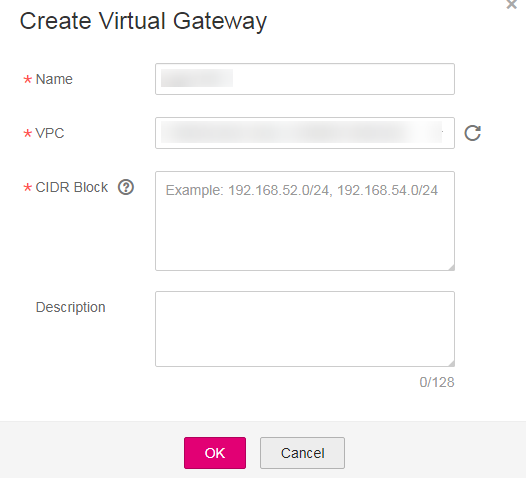 **Figure 2** Create Virtual Gateway