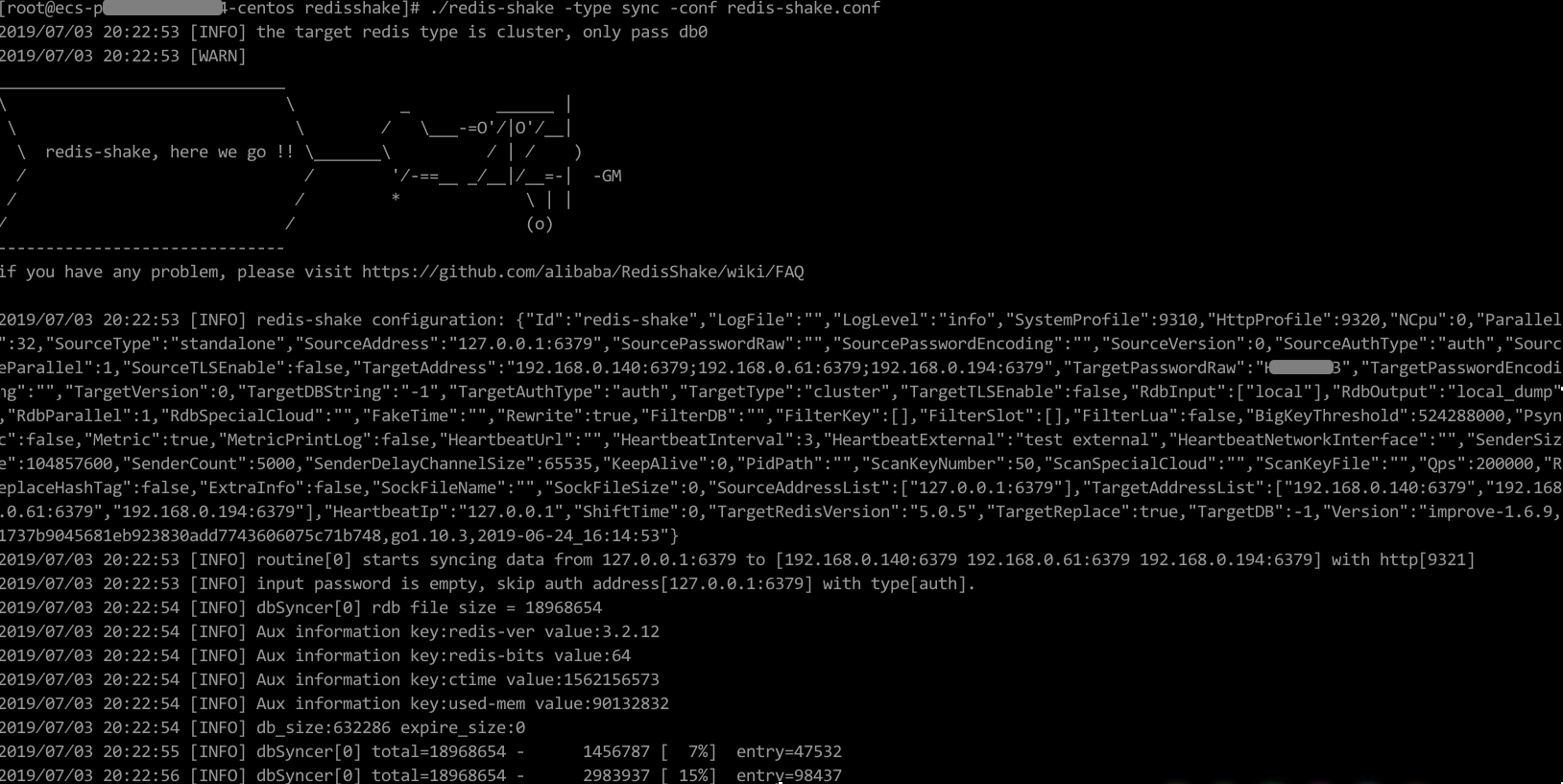 **Figure 1** Online migration using redis-shake